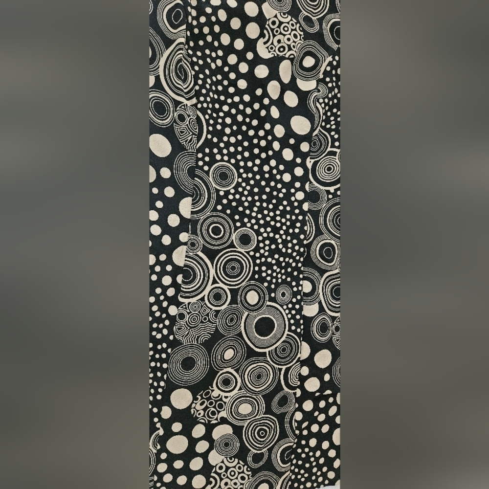 🌟 Black White Retro Sleeveless Geometric Circle Print Patterned Dress Size 2🌟 - Picture 3 of 10